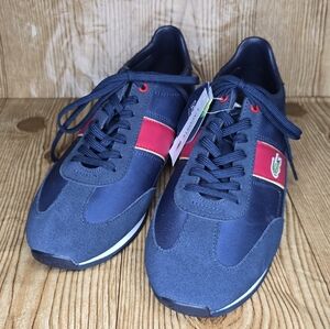 Lacoste Men's‎ Angular Low Top Sneakers Navy Red Size 8 NWT